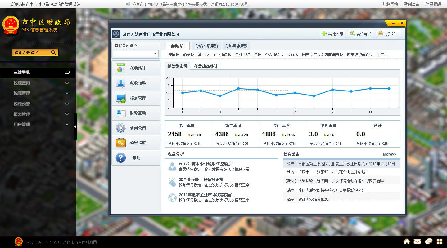 财政局GIS信息管理系统